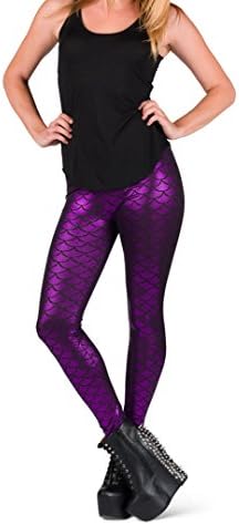 Majestic Mermaid Leggings By Online Legging Store (L, Purple)