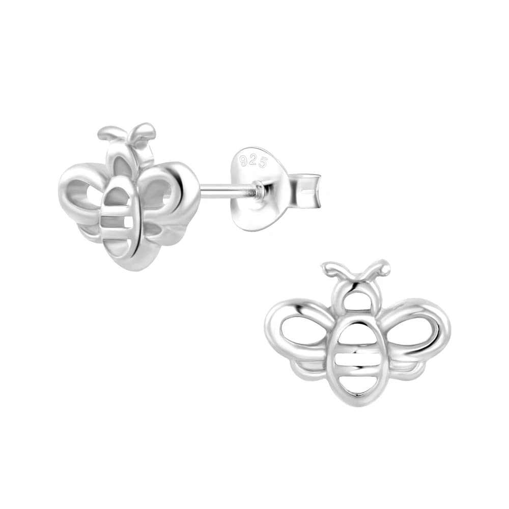 Mini Bumble Bee Earrings in 925 Sterling Silver - Premium Quality
