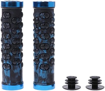 Anti-Slip Bicycle Handlebar Grips, Double Lock Rubber Bicycle Handle Grips, Perfect For BMX, MTB Cycling, Skull Pattern