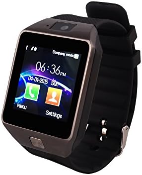 Luckiness Bluetooth Smart Watch 1.56” Capacitive Touch Screen with Sports Pedometer Hands free Photo Taking Wrist Watch for Android Smart phones / Bluetooth Fitness Watch Wristband Phone Watch, Black