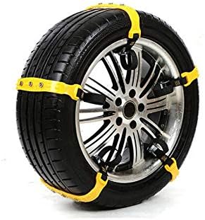 GSYDXL 10 Pcs/Set Snow Chains Tendon Meat Plastic Yellow Wheel Tire Car Tire Anti-Skid Universal Snow Chains For 145-295Mm