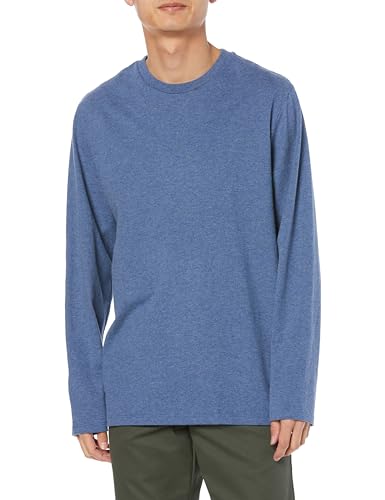 [Amazon Essentials] Tシャツ レギュラーフィット 長袖 メンズ ヘザーブルー S