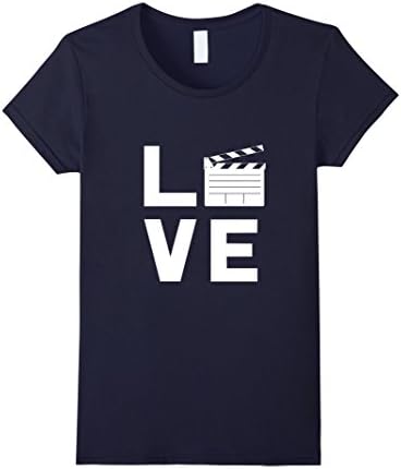 Womens Love With Clapperboard Funny Filmmaker Film T Shirt Gift Small Navy