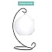 10L0L Charming Clear Hanging Glass Ball Vase Air Plant Terrarium Kit/Succulent Flowerpot Container w/Black Metal Stand (Big)
