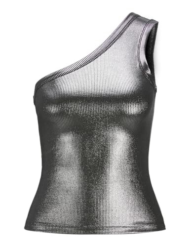 JJXX Jack&Jones Damen JXFUNDA STR ONE Shoulder Shine JRS Top, Silver, XS