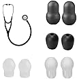 4 Pairs 3 Sizes(L,M,S) Littmann Stethoscope Replacement Ear Tip Piece, 6Pcs Littmann Stethoscope Accessories Spare Parts Soft Earplug Earbud Large Small Middle, 2Pcs MDF ADC Stethoscope Ear Cover Bud