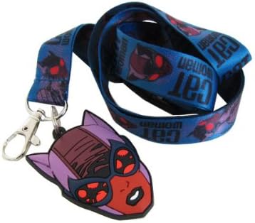Lanyard With Quick Release Key Clip and Plastic Charm - Catwoman Reboot