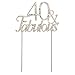 BABEYOND 40 & Fabulous Rhinestone Crystal Happy Birthday Decoration Cake Topper Pick for Birthday Party Supplies (40yrs-gold)