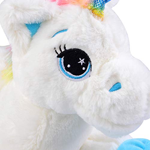 Georgie Porgy Kinder Plüach mit Einhoin Stofftier Mehrfarbigen Kuscheltier Pony Regenbogenschwanz Kuschelgeschenke für… – Bild 4