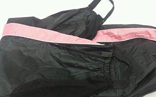 LADIES WOMEN'S MOTORCYCLE RAIN SUIT RAIN GEAR PINK/ BLACK WATERPROF LIGHTWEIGHT (L Regular) - Thumbnail 5