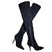 Shoe'N Tale Women Over The Knee High Stretchy Leather Thigh High Snow Boots