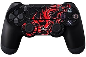 MightySkins Skin Compatible with Sony PS4 Controller - Red Dragon | Protective, Durable, and Unique Vinyl Decal wrap Cover | 