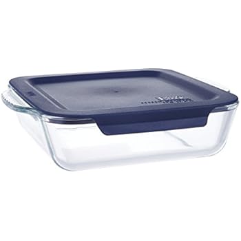 Amazon.com: Pyrex Basics 2 Quart Glass Oblong Baking Dish with Red ...