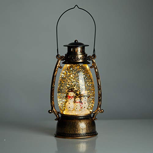 ReLive Christmas Light-Up Snow Globe Lantern - Snowman Family - 9.5 Inches