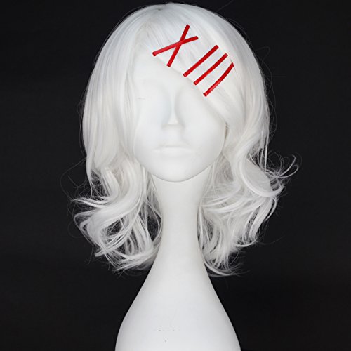 Miss U Hair Synthetic Girl's White Hair Short Curly Anime Cosplay Party Wig C161