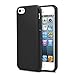 Basse Compatible for case iPhone 5/5s, Simple Style Case Compatible for iPhone SE, Shock-Absorption Bumper, Anti-Scratch, Resist Oil and Easy to Clean, TPU Protection Cover-(Black)