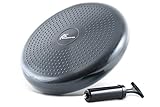 ProSource Diameter Core Balance Cushion Exercise Disc Trainer Board with Pump, Grey, 14-Inch