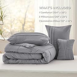 Bedsure Grey California King Comforter Set - 4