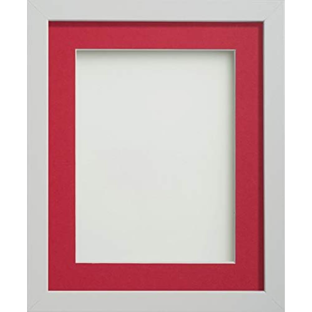 Frame Company Allington White A3 Frame With Red Mount For Image A4 *Choice of sizes* Fitted with Real Glass
