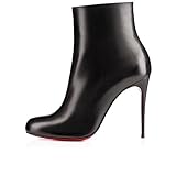 Jushee Women's MRxlges Closed Round Toe Stiletto High Heels Black Dress Ankle Boots 5 M US