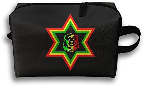 Rasta Star Of David Lion Of Judah Portable Oxford Travel Toiletry Bag Cosmetic Organizers Storage Handbag
