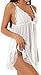 ADOREJOY Women's 3 Pieces Sleepwear Lingerie Set(S,White)