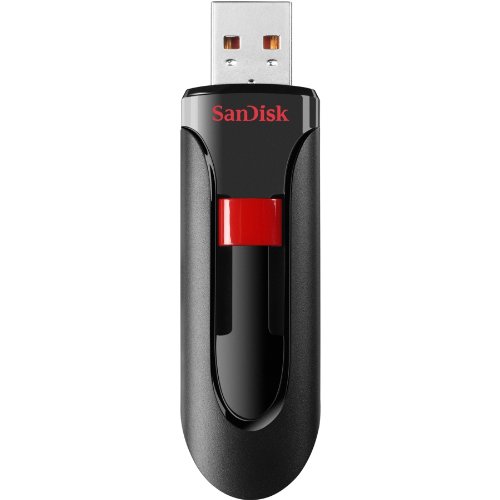Sandisk Cruzer Glide USB flash drive, 64 GB, Black/Red (SDCZ60-064G-A46)