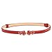 MoYoTo Womens Fashion Flower Buckle Skinny Leather Belts for Dresses Thin Waist Belt
