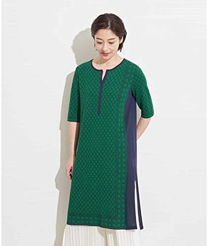 Amazon ジョルジュ レッシュ Georges Rech 洗える ジャカードニットワンピース グリーン M ワンピース チュニック 通販