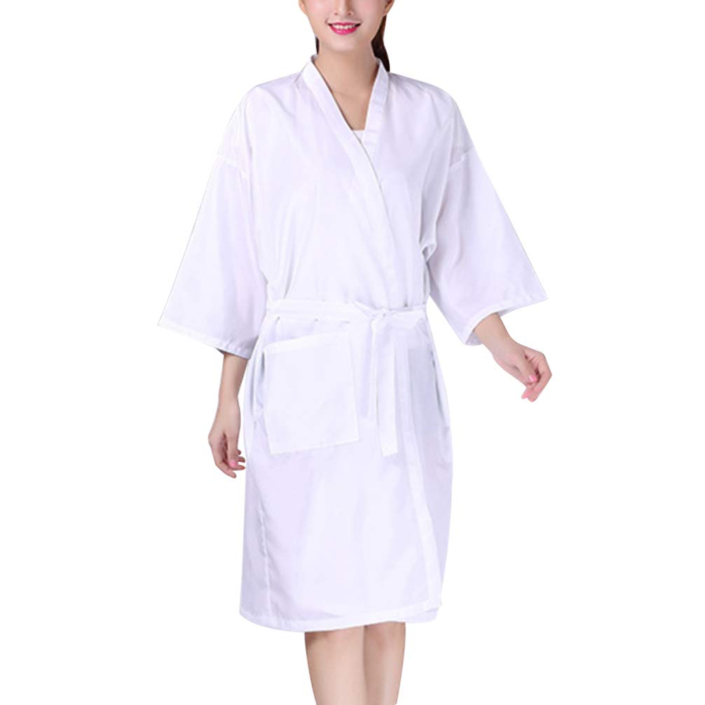 Solustre Satin Silk Robe Bath Robe Nightgown Hair Cutting