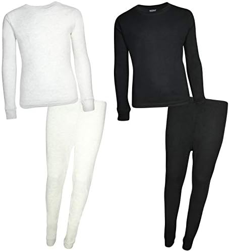 Thermal Underwear Set – Boys Winter Base-Layer Long Johns Waffle Knit Thermal Top and Pant (2 Full Sets)
