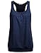 Miusey Racerback Tank Tops for Women, Sleeveless Scoop Neck Activewear Junior Yoga Shirts Running Workout Athletic Sports Fitness Active Simple Outdoor Shirt Blue M