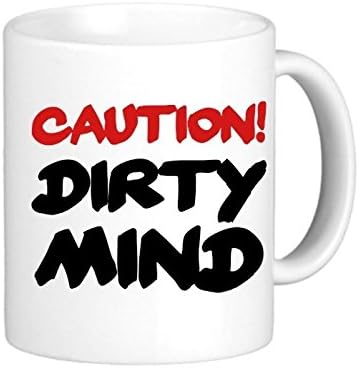 VetiVer Caution! Dirty Mind Photo On A Mug Personalized Travel Mugs