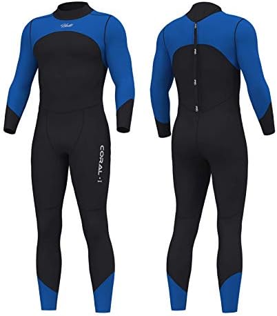 Black 3mm neoprene diving wetsuit made of nylon fabric.