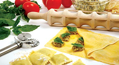 Norpro Italian Wood Ravioli Rolling Pin Pasta Mold