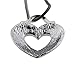 Silver Open Heart Pendant I Love You Necklace Anniversary Valentine Jewelry for Woman Girl Girlfriend