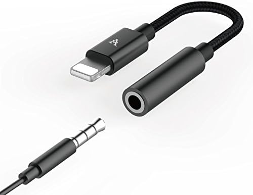 Lightning to 3.5mm Headphone Jack Adapter for iPhone 7 7 Plus, Ancent Lightning to 3.5mm Female Audio Earphone Connector (Black)