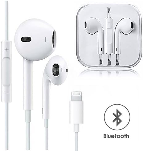 Lightning Earphones,With Microphone Earbuds Stereo Headphones and Noise Isolating headset Made for iPhone 7/7 Plus iPhone8/8Plus iPhone X (Bluetooth Connectivity) Earphones