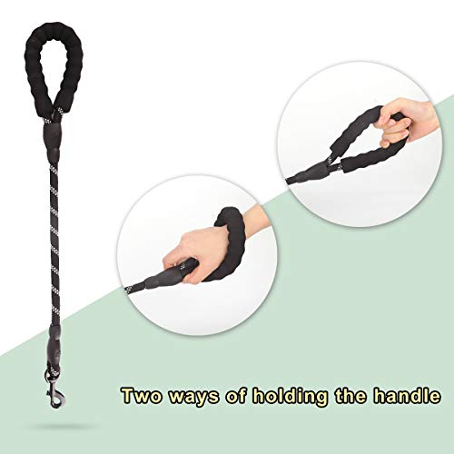 voopet 2 Feet Nylon Dog Leash, Strong Leash with Highly Reflective Threads for Medium Large Heavy Duty Dog Leads, Easy Control with Short Dog Leash for Climbing Training Walking and Guiding Blind