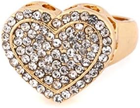 Cutout Heart Ring Covered In Rhinestones