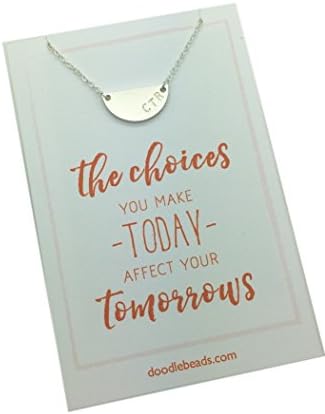 Doodle BeadsCTR Necklace, decisions determine destiny,matte silver stamped CTR charm with 16"-18" adjustable chain.