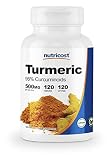 Nutricost Turmeric Curcumin (95% Curcuminoids) 500mg, 120 Capsules With BioPerine