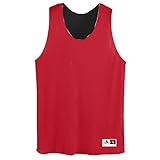 Youth Tricot Mesh Reversible Tank - RED BLACK - LARGE