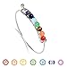 7 Chakra Natural Stone Yoga Bracelet Gold Plated Handmade Healing Energy Beads Cuff Bangle (Platinum Plated)