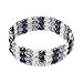 Women's Freshwater Cultured Pearl Bracelet Easy-on Stretch Triple Strand w/ Stainless Steel spacer beads