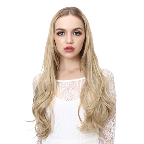 SARLA Synthetic Hairpieces Flip in Women Hair Extensions Natural Wave Invisible Halo Hair Extensions M01 (16H613 Dirty Blonde)