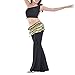 BellyLady Multi-Row Gold Coins Belly Dance Skirt Wrap & Hip Scarf, Gift Idea-Black