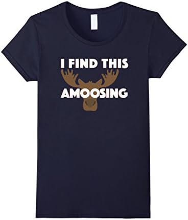 Women's Moose T Shirt Large Navy