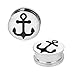 Plugs 2G Stainless Steel Screw Fit Double Flare Anchor Plugs 2 Gauge (6mm) - 2 Pieces