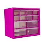 The Original Pink Box PB12SPB 12-Drawer Small Parts Organizer, Pink